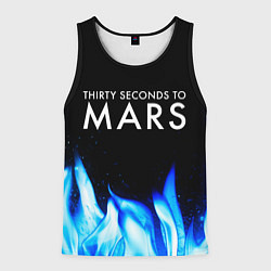 Майка-безрукавка мужская Thirty Seconds to Mars blue fire, цвет: 3D-черный