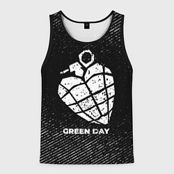 Майка-безрукавка мужская Green Day с потертостями на темном фоне, цвет: 3D-черный