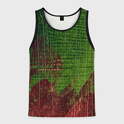 Мужская майка без рукавов Зелёная и бордовая текстура