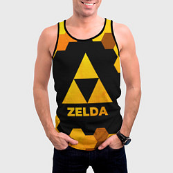 Майка-безрукавка мужская Zelda - gold gradient, цвет: 3D-черный — фото 2