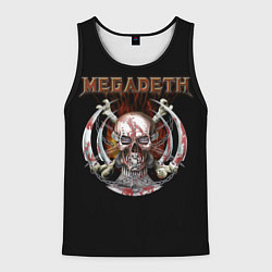 Майка-безрукавка мужская Megadeth - боевой череп, цвет: 3D-черный