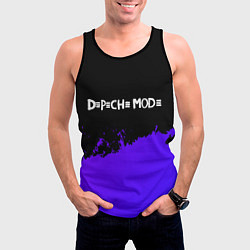 Майка-безрукавка мужская Depeche Mode purple grunge, цвет: 3D-черный — фото 2