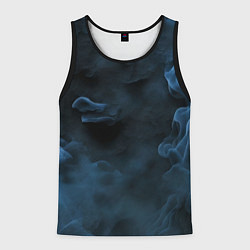 Майка-безрукавка мужская Синий туман текстура от нейросети, цвет: 3D-черный