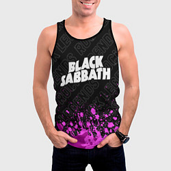 Майка-безрукавка мужская Black Sabbath rock legends: символ сверху, цвет: 3D-черный — фото 2