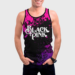 Майка-безрукавка мужская Blackpink - neon, цвет: 3D-черный — фото 2