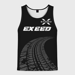 Майка-безрукавка мужская Exeed speed на темном фоне со следами шин: символ, цвет: 3D-черный