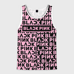 Майка-безрукавка мужская Blackpink - pink text, цвет: 3D-белый