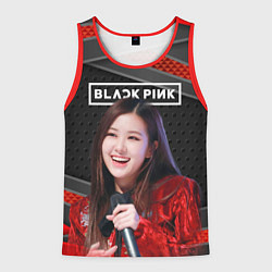 Майка-безрукавка мужская Rose Blackpink black red, цвет: 3D-красный