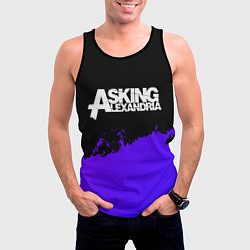 Майка-безрукавка мужская Asking Alexandria purple grunge, цвет: 3D-черный — фото 2