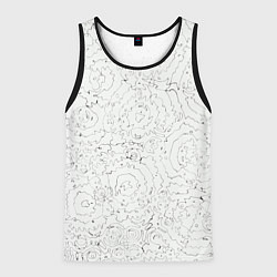 Майка-безрукавка мужская Хаотичная черно-белая рябь - узор Хуф и Ся, цвет: 3D-черный