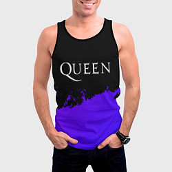 Майка-безрукавка мужская Queen purple grunge, цвет: 3D-черный — фото 2