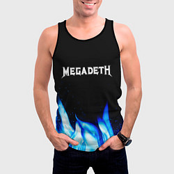 Майка-безрукавка мужская Megadeth blue fire, цвет: 3D-черный — фото 2