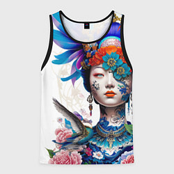 Майка-безрукавка мужская Japanese girl - irezumi - tattoo, цвет: 3D-черный