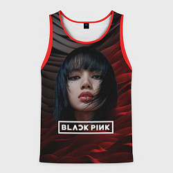 Майка-безрукавка мужская Blackpink red and black, цвет: 3D-красный