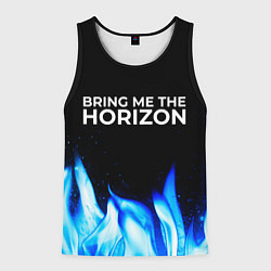 Майка-безрукавка мужская Bring Me the Horizon blue fire, цвет: 3D-черный