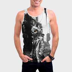Майка-безрукавка мужская Кибернетический кицунэ, цвет: 3D-белый — фото 2