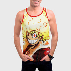 Майка-безрукавка мужская Луффи 5 гир бог Ника - One Piece, цвет: 3D-красный — фото 2