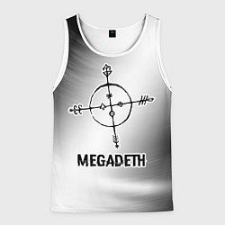 Майка-безрукавка мужская Megadeth glitch на светлом фоне, цвет: 3D-белый