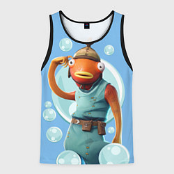 Майка-безрукавка мужская Карасьь из Фортнайт, цвет: 3D-черный