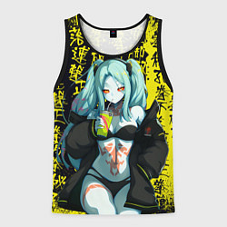 Мужская майка без рукавов Ребекка в куртке самурая - Киберпанк