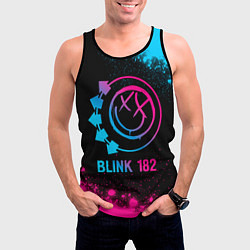Майка-безрукавка мужская Blink 182 - neon gradient, цвет: 3D-черный — фото 2