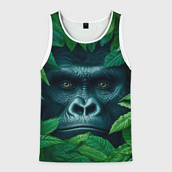 Мужская майка без рукавов Горилла в кустах