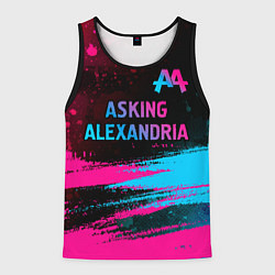 Майка-безрукавка мужская Asking Alexandria - neon gradient: символ сверху, цвет: 3D-черный