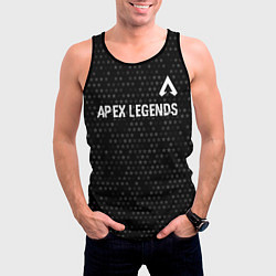 Майка-безрукавка мужская Apex Legends glitch на темном фоне: символ сверху, цвет: 3D-черный — фото 2