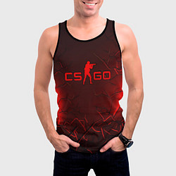 Майка-безрукавка мужская CSGO logo dark red, цвет: 3D-черный — фото 2