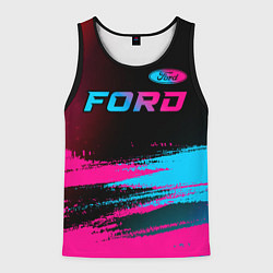 Мужская майка без рукавов Ford - neon gradient: символ сверху