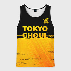 Майка-безрукавка мужская Tokyo Ghoul - gold gradient: символ сверху, цвет: 3D-черный
