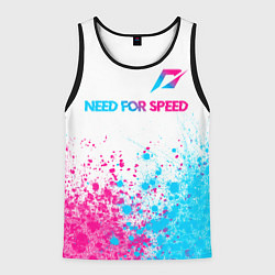 Мужская майка без рукавов Need for Speed neon gradient style: символ сверху