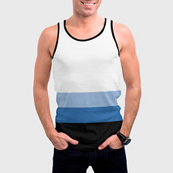 Майка-безрукавка мужская Полосы синий, цвет: 3D-черный — фото 2