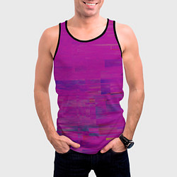 Майка-безрукавка мужская Фиолетово византийский глитч, цвет: 3D-черный — фото 2