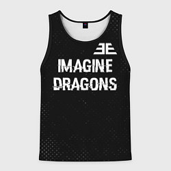 Майка-безрукавка мужская Imagine Dragons glitch на темном фоне: символ свер, цвет: 3D-черный