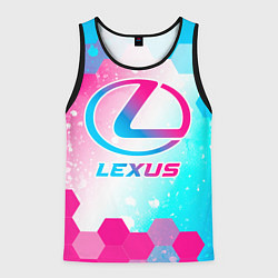 Майка-безрукавка мужская Lexus neon gradient style, цвет: 3D-черный