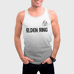 Майка-безрукавка мужская Elden Ring glitch на светлом фоне: символ сверху, цвет: 3D-белый — фото 2