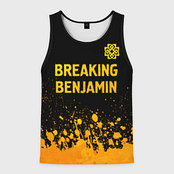 Майка-безрукавка мужская Breaking Benjamin - gold gradient: символ сверху, цвет: 3D-черный