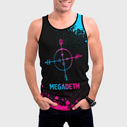 Майка-безрукавка мужская Megadeth - neon gradient, цвет: 3D-черный — фото 2