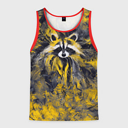 Мужская майка без рукавов Абстрактный желтый енот в стиле арт