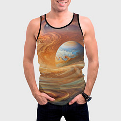Майка-безрукавка мужская Буря в космосе, цвет: 3D-черный — фото 2