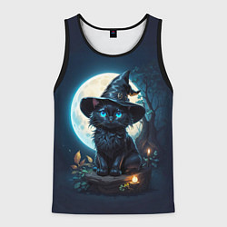 Мужская майка без рукавов Кот ведьмы - Хэллоуин
