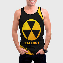 Майка-безрукавка мужская Fallout - gold gradient, цвет: 3D-черный — фото 2