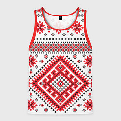 Майка-безрукавка мужская Удмуртская роспись, цвет: 3D-красный