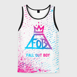 Мужская майка без рукавов Fall Out Boy neon gradient style