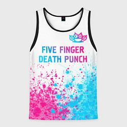 Мужская майка без рукавов Five Finger Death Punch neon gradient style: симво