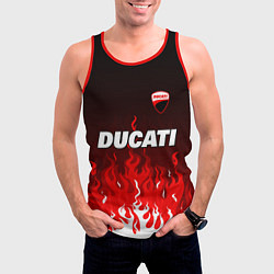 Майка-безрукавка мужская Ducati- красное пламя, цвет: 3D-красный — фото 2