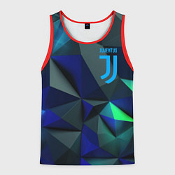 Майка-безрукавка мужская Juventus blue abstract logo, цвет: 3D-красный