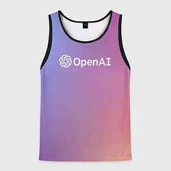 Майка-безрукавка мужская OpenAI, цвет: 3D-черный