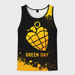 Майка-безрукавка мужская Green Day - gold gradient, цвет: 3D-черный